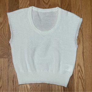 White knit sweater vest tank